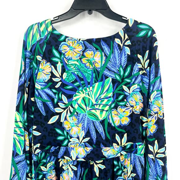 LILLY PULITZER Womens Loralei Skirted Romper XL Green Blue The Hottest Spot NWT - Picture 9 of 13